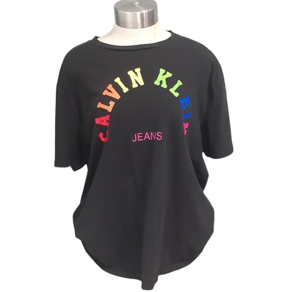 Calvin Klein Shirts Limited Ck Mens Cotton Rainbow Pride Calvin Klein Jeans Logo Tee Size Xl